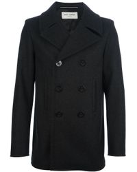 Lyst - Saint Laurent Classic Pea Coat in Black for Men