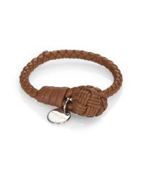 Bottega Veneta | Brown Intrecciato Leather Wrap Bracelet | Lyst