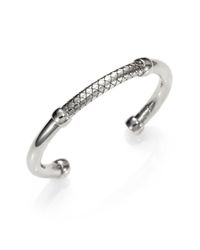 Bottega Veneta | Metallic Sterling Silver Woven Cuff Bracelet | Lyst