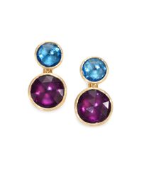 Marco Bicego | Purple Jaipur Blue Topaz, Amethyst & 18k Yellow Gold Drop Earrings | Lyst