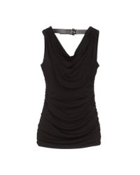 MICHAEL Michael Kors | Black Mesh-yoke Short-sleeve Top | Lyst