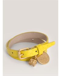 Alexander McQueen | Yellow Snake-effect Leather Wrap Bracelet | Lyst