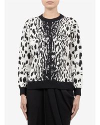 Lanvin | Black Leopard Jacquard Wool-blend Sweater | Lyst