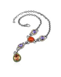 AZ Collection | Multicolor Purple Orange Drop Necklace | Lyst