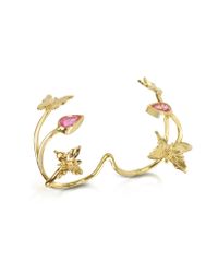 Bernard Delettrez - Butterfly And Pink Sapphires Gold 2 Fingers Ring - Lyst