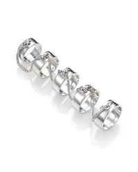 Eddie Borgo | Metallic Five-finger Ring Set/silvertone | Lyst