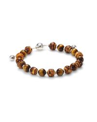 Gucci | Brown Bamboo, Tiger'S Eye & Sterling Silver Beaded Bracelet | Lyst