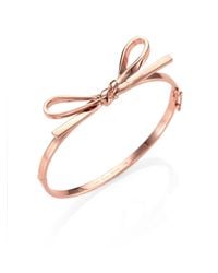 kate spade new york | Metallic Bow Bangle Braceletrose Gold | Lyst