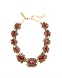 Oscar de la Renta | Metallic Gold-tone Crystal Necklace | Lyst