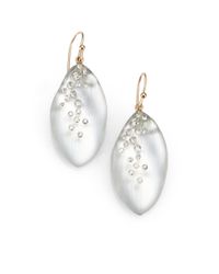 Alexis Bittar | Metallic Lucite & Crystal Dust Leaflet Drop Earrings/silver | Lyst