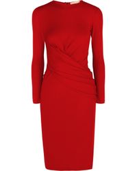 Michael Kors | Red Stretch Jersey Crepe Dress | Lyst