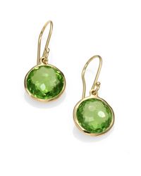 Ippolita | Green Peridot and 18k Yellow Gold Earrings | Lyst