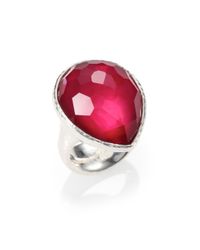 Ippolita | Metallic Mother of Pearl Clear Quartz and Sterling Silver Tear Drop Ring | Lyst