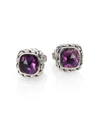 John Hardy | Metallic Classic Chain Amethyst & Sterling Silver Stud Earrings | Lyst