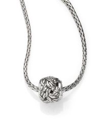 John Hardy | Metallic Sterling Silver Barrel Pendant Necklace | Lyst