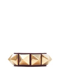 Valentino | Metallic 'rockstud' Macro Leather Bracelet | Lyst