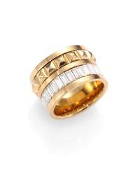 Michael Kors | Metallic Stud Baguette Barrel Ring | Lyst