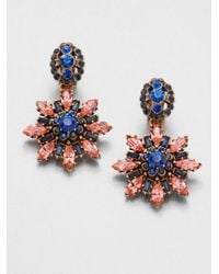 Oscar de la Renta | Multicolor Starburst Clipon Drop Earrings | Lyst