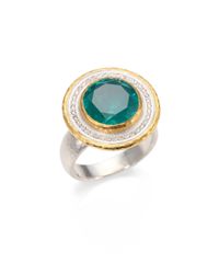 Gurhan | Green Diamond Emerald Doublet 24k Yellow Gold and Sterling Silver Ring | Lyst