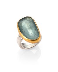 Gurhan | Metallic Elements Moss Aquamarine, 24K Yellow Gold & Sterling Silver Ring | Lyst
