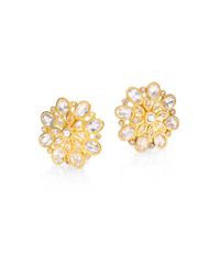 Mija | Metallic White Sapphire Button Snowflake Earrings | Lyst