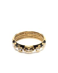 Alexander McQueen | Metallic Enamel Lace Skull Bangle Pair | Lyst