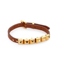 Michael Kors | Metallic Studded Leather Bracelet | Lyst