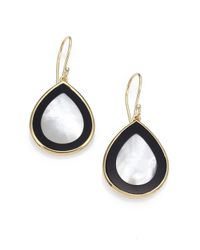 Ippolita | Polished Rock Candy Mother-of-pearl, Black Onyx & 18k Yellow Gold Mini Teardrop Earrings | Lyst