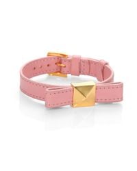 kate spade new york | Pink Thin Leather Bow Bracelet | Lyst