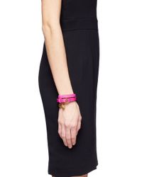 Alexander McQueen | Pink Double Wrap Pony Hair Skull Bracelet | Lyst