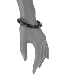 Alexis Bittar | Lucite & Crystal Rivet Studded Bangle Bracelet/black | Lyst