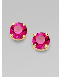 kate spade new york | Pink Faceted Round Stud Earrings | Lyst