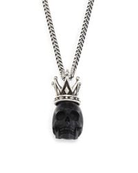 King Baby Studio | Black Skull with Crown Pendant Necklace | Lyst