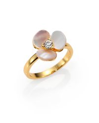 kate spade new york | White Disco Pansy Mother-of-pearl Mini Ring | Lyst