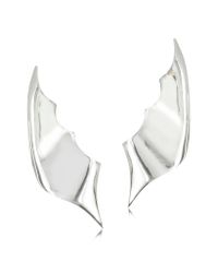 Bernard Delettrez | Metallic Silver Bat Wing Earrings | Lyst