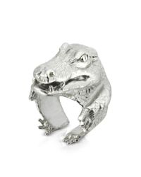 Bernard Delettrez - Metallic Silver Crocodile Ring - Lyst