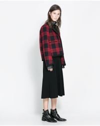zara checkered shacket