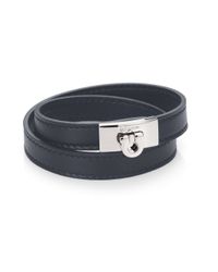 Ferragamo | Black Gancio Leather Wrap Bracelet for Men | Lyst