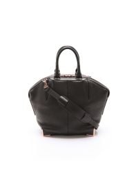 Alexander Wang | Black 'small Emile' Genuine Snakeskin & Wool Satchel | Lyst