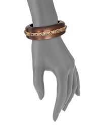 Alexis Bittar | Brown Lucite Crystal Wide Bangle Bracelet | Lyst