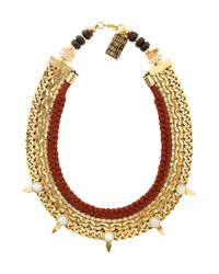 Lizzie Fortunato | Metallic Box Chain with Leather Braid Necklace | Lyst