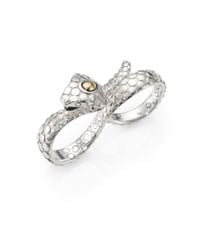 John Hardy | Metallic Sterling Silver 18k Gold Cobra Double Ring | Lyst