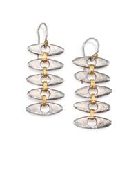 Gurhan | Metallic 24k Gold Sterling Silver Ellipse Link Drop Earrings | Lyst