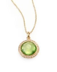 Ippolita | Metallic Lollipop Peridot, Diamond & 18K Yellow Gold Mini Pendant Necklace | Lyst