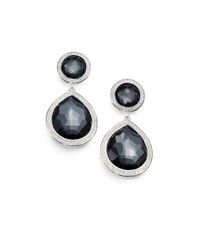Ippolita | Metallic Stella Hematite, Diamond & Sterling Silver Two-stone Drop Earrings | Lyst