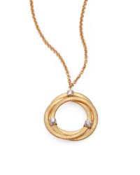 Marco Bicego | Metallic Diamond 18k Gold Interlocking Ring Pendant Necklace | Lyst