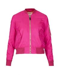 Lyst - Topshop Bomber Jacket By Schott Nyc in Pink