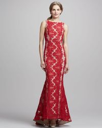 alice and olivia red gown