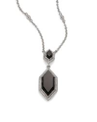 Judith Ripka | Metallic Modern Deco Black Onyx & Sterling Silver Pendant Necklace | Lyst