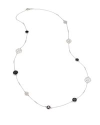 Judith Ripka | Metallic Black Onyx White Sapphire and Sterling Silver Chain Necklace | Lyst